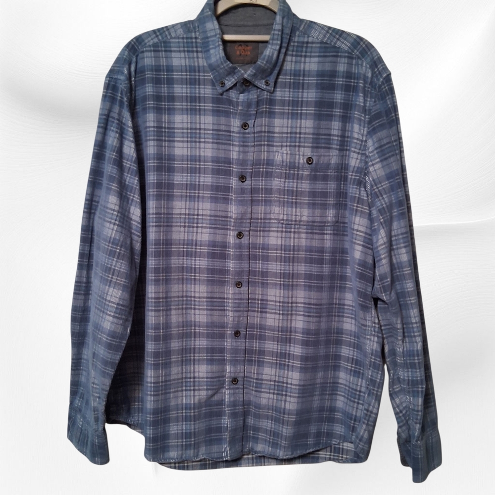 Copper and Oak Men's Blue Plaid Shirt XL